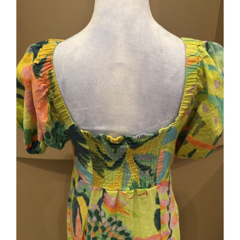 Anthropologie Farm Rio Printed Puff-Sleeve Dress Size M - Picture 8 of 11